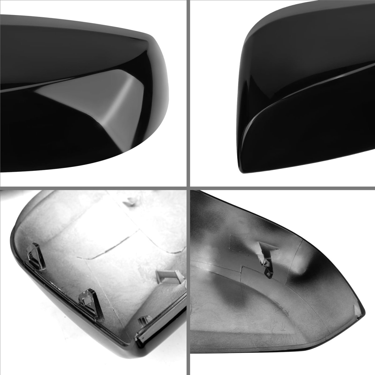 Glossy Black Mirror Cover For 2016 2023 Toyota Tacoma Sr Sr5 Without Turn Signal Direct Replacement Clip On Caps 2 Piece Set