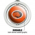 Graphics More East Central University Primary Logo Keychain Spinning Round Chrome Plated Metal
