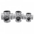 5 Way Pipe Fitting Malleable Iron Galvanized Outlet Cross Female Tube Connector 1 2 Inch