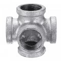 5 Way Pipe Fitting Malleable Iron Galvanized Outlet Cross Female Tube Connector 1 2 Inch