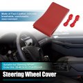 Uxcell Car Hand Sewn Steering Wheel Cover Stitch With Needle And Thread Universal Fit 15 4-16 Inch 39-40 5cm Dia Red