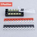 Hilitchi 12pcs 600v 15a 5 Position Double Row Screw Terminal Strip And 400v 10a 12 Postions Red Black Pre Insulated Barrier 