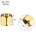 Uxcell M3x4 Female-female Hex Brass Pcb Motherboard Spacer Standoff For Fpv Drone Quadcopter Computer Circuit Board 25pcs