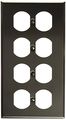 Morris 83240 430 Wall Plate Duplex Receptacle 4 Gang Stainless Steel 