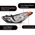 Headlight Left Driver Side Halogen For Elantra 2011-2013 921013y000 Hy2502161 Clear Lens Chrome Housing Amber Reflector