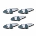 Ledvillage 5x Smoked Lens Amber 17 Led Cab Marker Running Torpedo Lights Top Roof Chrome Bus Tractor Trailer Truck Dc 12v 