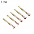 Uxcell M6x80mm Furniture Bolt Hex Socket Drive Round Head Screw 58mm Thread Length Zinc Plated 5pcs