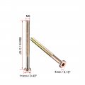 Uxcell M6x80mm Furniture Bolt Hex Socket Drive Round Head Screw 58mm Thread Length Zinc Plated 5pcs