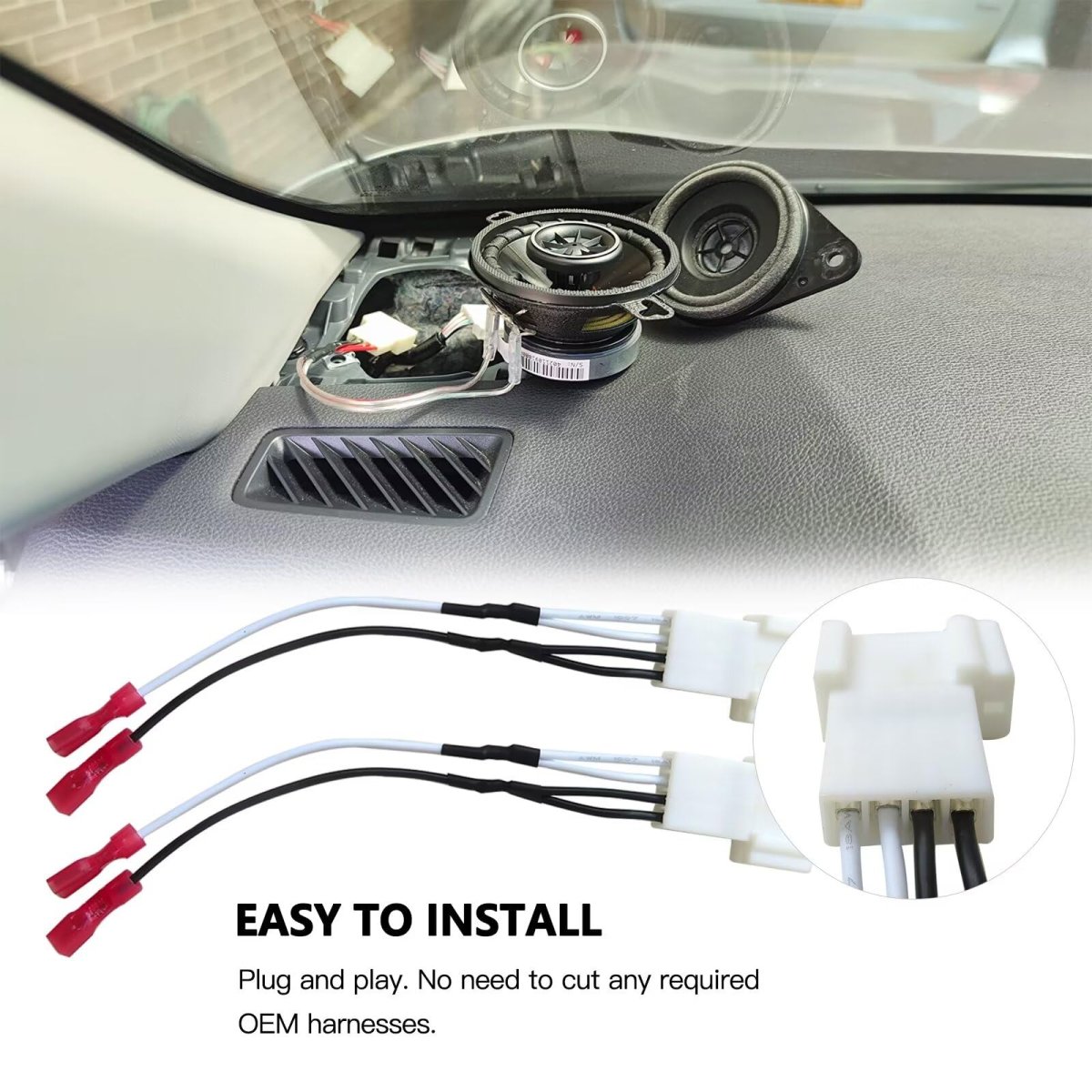 Car Front Dash Tweeter Speaker Wiring Harness For Toyota Corolla 2012 2019 Camry Rav4 Highlander Lexus And Subaru 2 Pack Plug