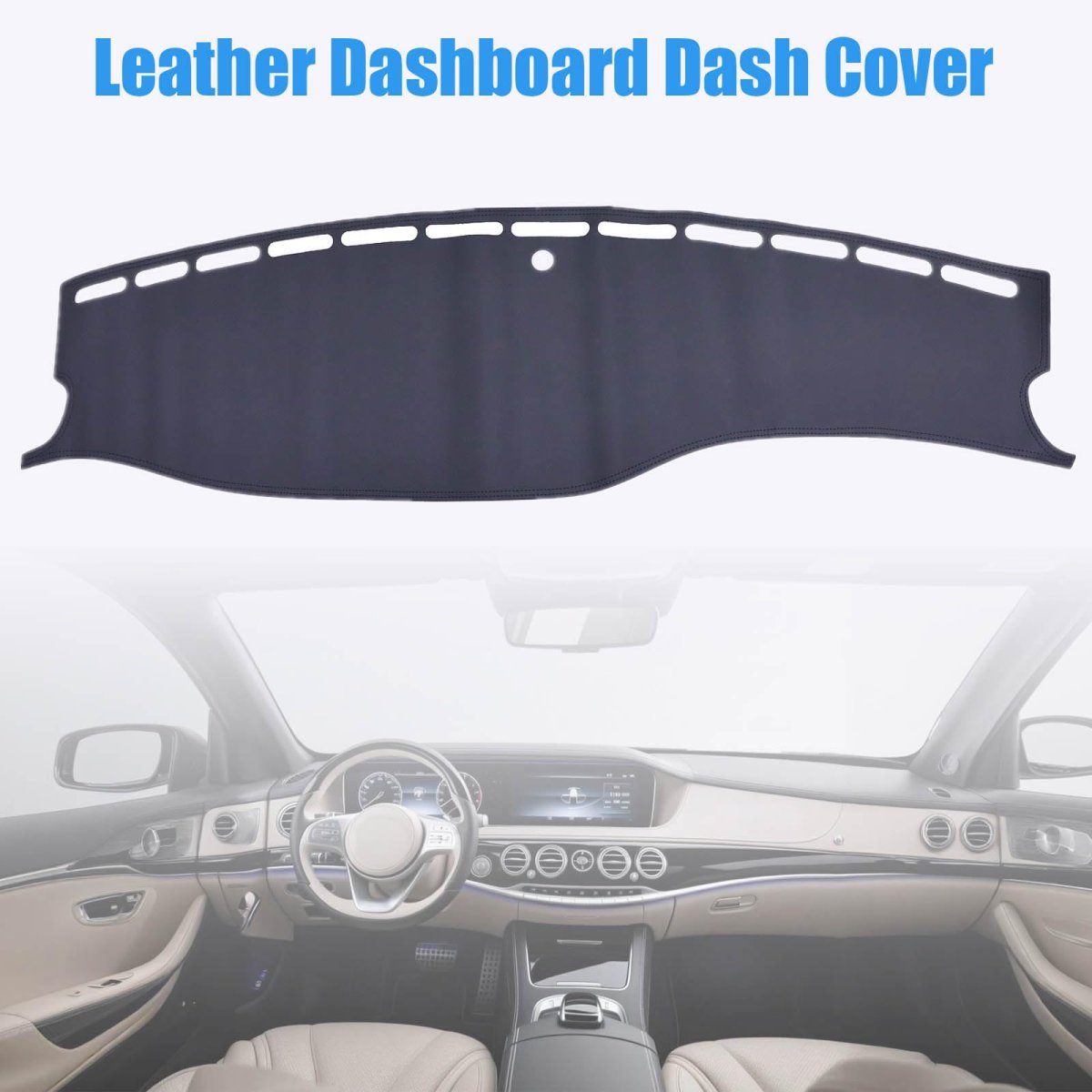 Dashboard Cover For Mercedes Benz S Class 2014 2020 Black Microfiber Leather Anti Glare Sun Shade Uv Protection And Airbag Safe