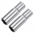 Uxcell 2 Pcs 3 8 Inch Drive 14mm 6-point Deep Socket Metric Steel With Chrome Plated