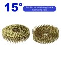 3600 Count Siding Nails 1 In X 0 083 15 Degrees Ring Shank Full Round Head Collated Wire Coil For Lath And Sheathing Materials