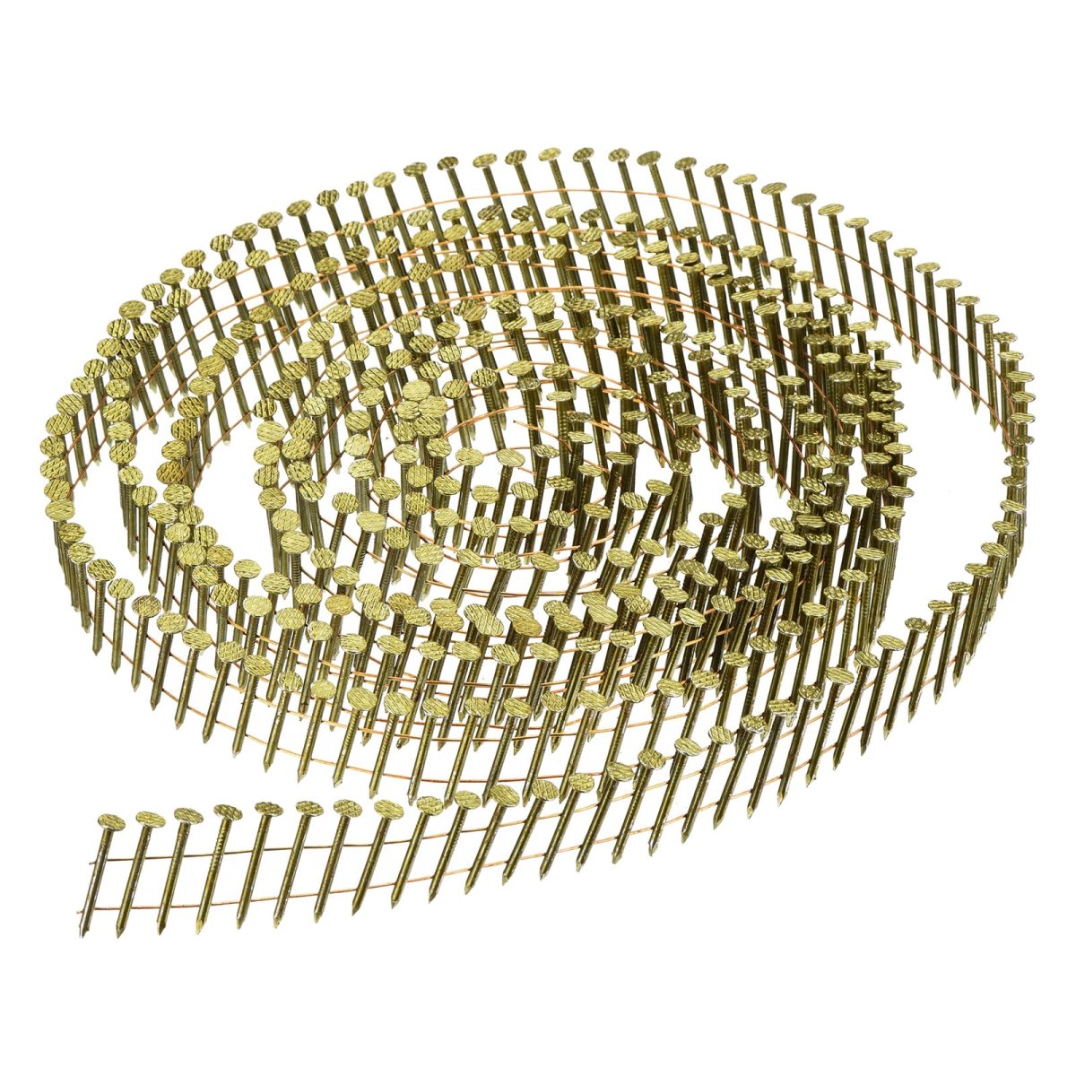 3600 Count Siding Nails 1 In X 0 083 15 Degrees Ring Shank Full Round Head Collated Wire Coil For Lath And Sheathing Materials