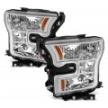 Chrome Housing Oe-style Headlight Headlamp Assembly For 2015-2017 Ford F150 Pickup Truck Halogen Model Driver Passenger Side 