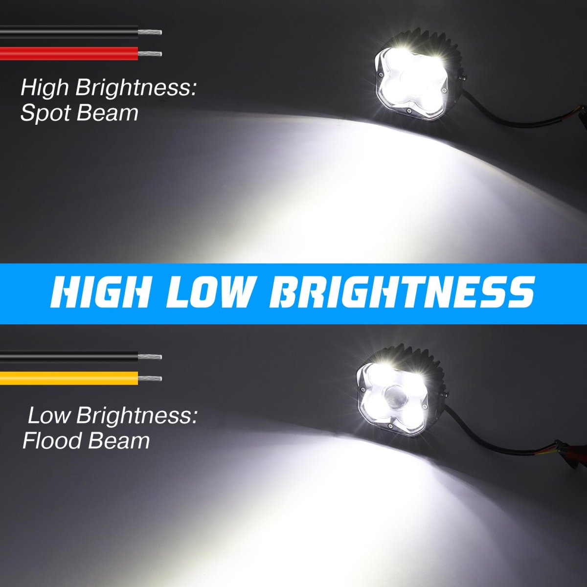 Led Driving Lights 40w 4in High Low Brightness Backup Reverse Rear Spot Flood Beam Work Pod Light Bar For Truck Atv Utv Suv