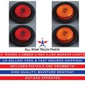 2 Round 9 Led Light Trailer Side Marker Clearance Grommetplug Amber Red 