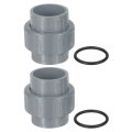 Pvc Union Pipe Fitting 2pcs 1-1 4 Slip Coupling Adapter With O-ring Socket Port Connection For Swimming Pools And Outdoor 
