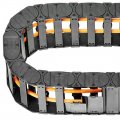 Uxcell R55 25mm X 57mm Plastic Open Type Cable Wire Carrier Drag Chain 1m Length For Cnc Black