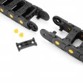 Uxcell R55 25mm X 57mm Plastic Open Type Cable Wire Carrier Drag Chain 1m Length For Cnc Black