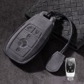 Nubuck Leather Key Cover Keychain For Mercedes-benz A C E S Cla Cls Gla Glb Glc Gle Gls G Glass 