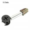 Uxcell 3-in-1 Furniture Connecting Kit 15mm Od Cam Fitting M6x40mm Dowel Screws M6 Pre-inserted Nut 10 Sets