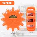 Tallew 16 Pack Led Road Emergency Roadside Lights Flashing Safety Warning Kit Beacon Magnet Hook Vehicle Boat Truck Disc