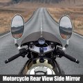 1 Pair Motorcycle 10mm Screw Thread Rear View Side Mirror Rearview Universal Silver Tone