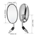 1 Pair Motorcycle 10mm Screw Thread Rear View Side Mirror Rearview Universal Silver Tone