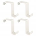 Over The Door Hooks 4pcs Stainless Steel Hangers S-shaped Double For Hanging Clothes Hats Towels White 