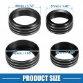 A Absopro Car Console Ac Audio Volume Knob Ring Cover For Alfa Romeo Giulia Stelvio 2017-2019 Black Set Of 3