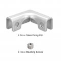 Uxcell Glass Fixing Clip 4pcs For 4-8mm Aluminum Alloy L-shaped Connector Combination Bracket Reinforced Clamp Display Cabinet