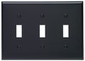 Leviton 80711-e 3-gang Toggle Device Switch Wallplate Black 