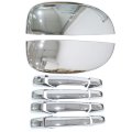 Pack Of 4 Chrome Door Handle And 2 Upper Half Mirror Cover 