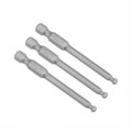 Uxcell 3 Pcs H4 4mm Ball End Screwdriver Bits S2 Steel Magnetic 2 6 Inch Long Drill Bit With 1 4 Hex Shank