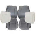 6pcs Driver Passenger Bottom Lean Back Both Side Foam Cushion Gray Leather For Ford F-150 Lariat Xl Xlt Stx 2005 2006 2007 2008 
