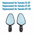 Waltyotur Motorcycle Rear View Cnc Mirrors Bar Ends Replacement For Yamaha Fz-09 Mt-09 Fz-07 Fz07 Fz09 Mt09 Black Smoke Blue