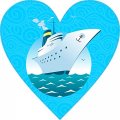 Stickertalk Heart With Cruise Ship Vinyl Sticker 4 Inches By 