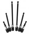 6 Piece Quick Release Magnetic Drill Bit Extension Set 1 4 In Hex Shank Chrome Vanadium Steel 2 And Lengths Black 