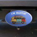 I M Trippin Retro Van Funny Humor Oval Tow Trailer Hitch Cover Plug Insert