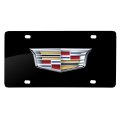 Cadillac 2015 Logo Uv Graphic Black Stainless Steel License Plate Official Licensed 