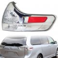 Waltyotur Clear Len Outer Body Tail Lights Brake Lamp Right Passenger Side Light White Replacement For 2011-2015 Toyota Sienna