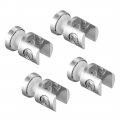 Glass Shelf Brackets Adjustable Zinc Alloy Clamp Holder Single-sided For 10-12mm Thick 4pcs 