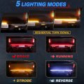 Mictuning 47 Inch Led Tailgate Light Bar Triple Row Full Function Sequential Amber Turn Signal Aluminum Frame Strip For Trucks