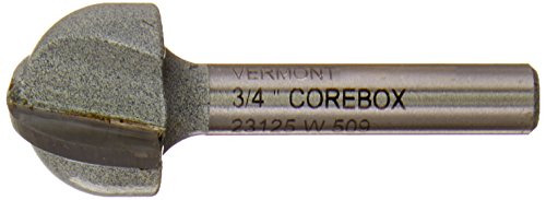 Vermont American 23125 3 4-inch Carbide Tipped Corebox Router Bit 2-flute 1 Shank