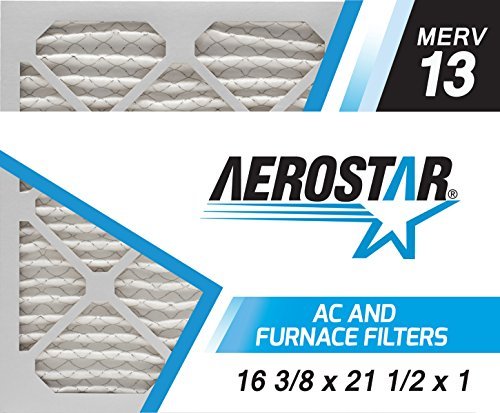 Aerostar Pleated Air Filter Merv 13 16 3 8x21 1 2x1 Pack Of 6