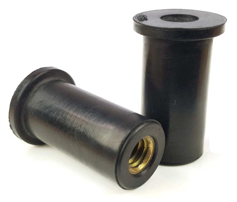 Rubber Well Nuts Brass Insert Expansion Nut Sae Inch Sizes 10-32 X 825 031-0 228 Grip 0 377 Hole Qty 25