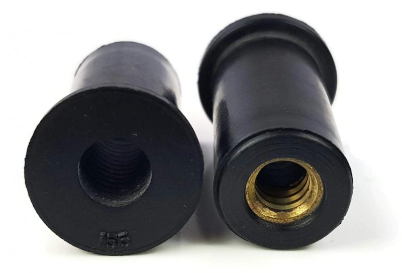 Rubber Well Nuts Brass Insert Expansion Nut Sae Inch Sizes 10-32 X 825 031-0 228 Grip 0 377 Hole Qty 25
