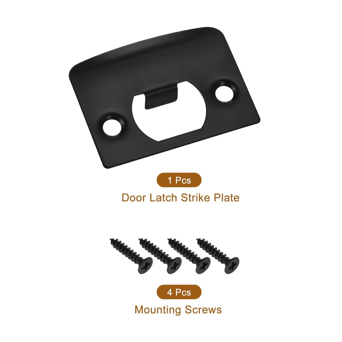 Door Strike Plate 57mm X 45mm Stainless Steel Latch Deadbolt Replacement Lock For Frame Jamb Reinforcement Black