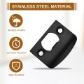 Door Strike Plate 57mm X 45mm Stainless Steel Latch Deadbolt Replacement Lock For Frame Jamb Reinforcement Black