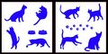Auto Vynamics Stickerpack-cats-20-gblu Gloss Blue Vinyl Detailed Cats Cat Accessories Sticker Pack Includes Many Different Paw 